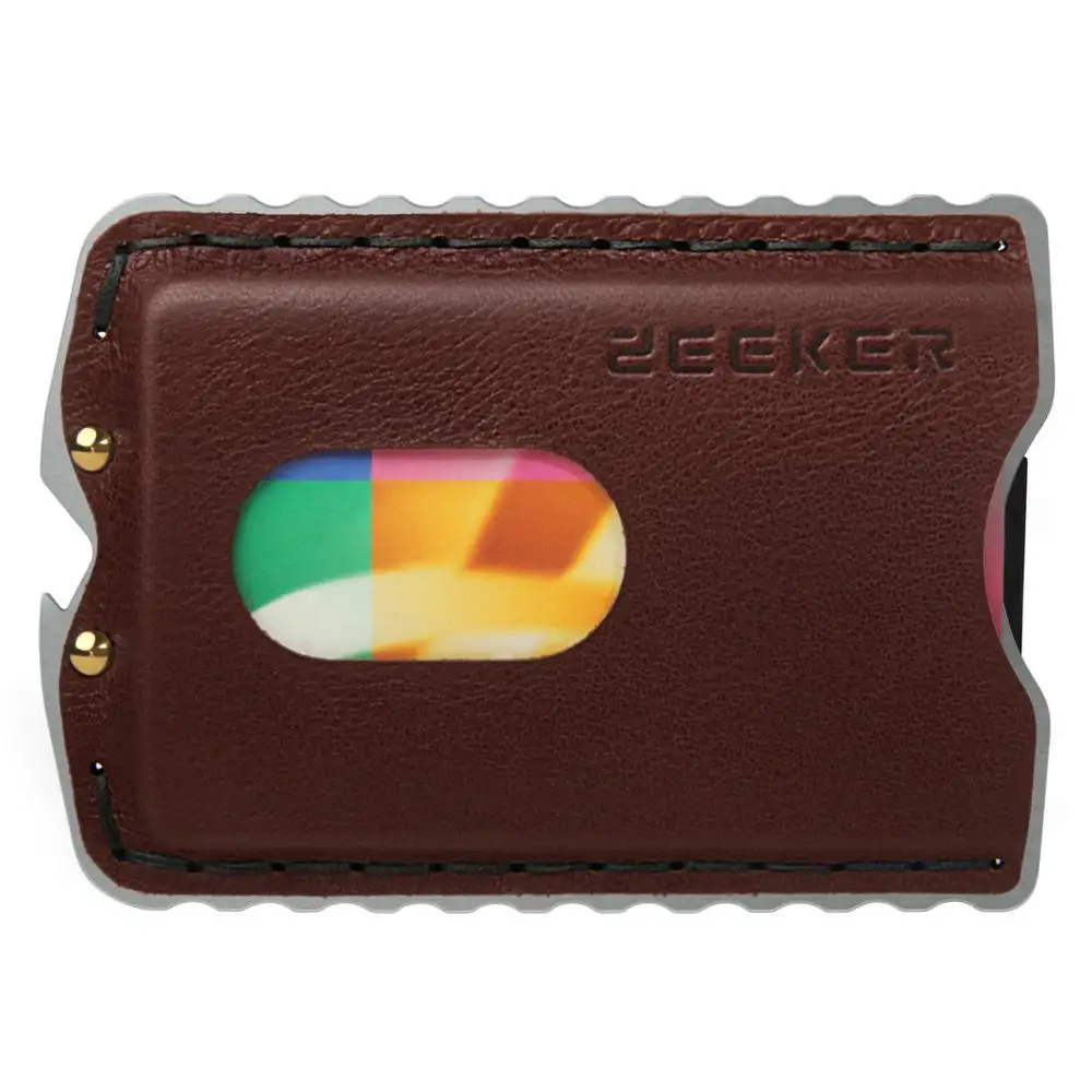 grain brown ZEEKER бумажник передний карман кошелек RFID Блокировка держатель кредитной карты минималистичный кошелек с кожей для мужчин - Цвет: grain brown