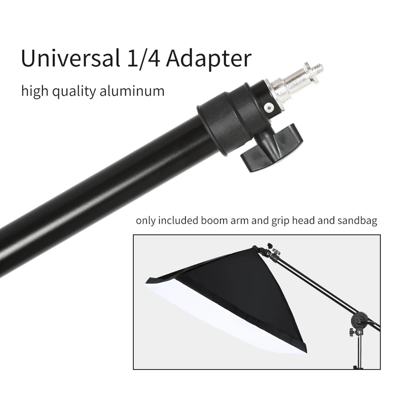 rotatable aluminum adjustable tripod boom with 2m light stand sandbag for studio photography video free global shipping