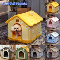 foldable deep sleep pet house warm cat nest soft dog kennel bed kitten cave sofa puppy mat all seasons universal pet house