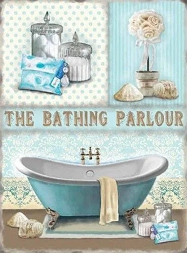 

The Bathing Parlour Bathroom En Suite Toilet Loo Relax Metal Plaque Tin Sign