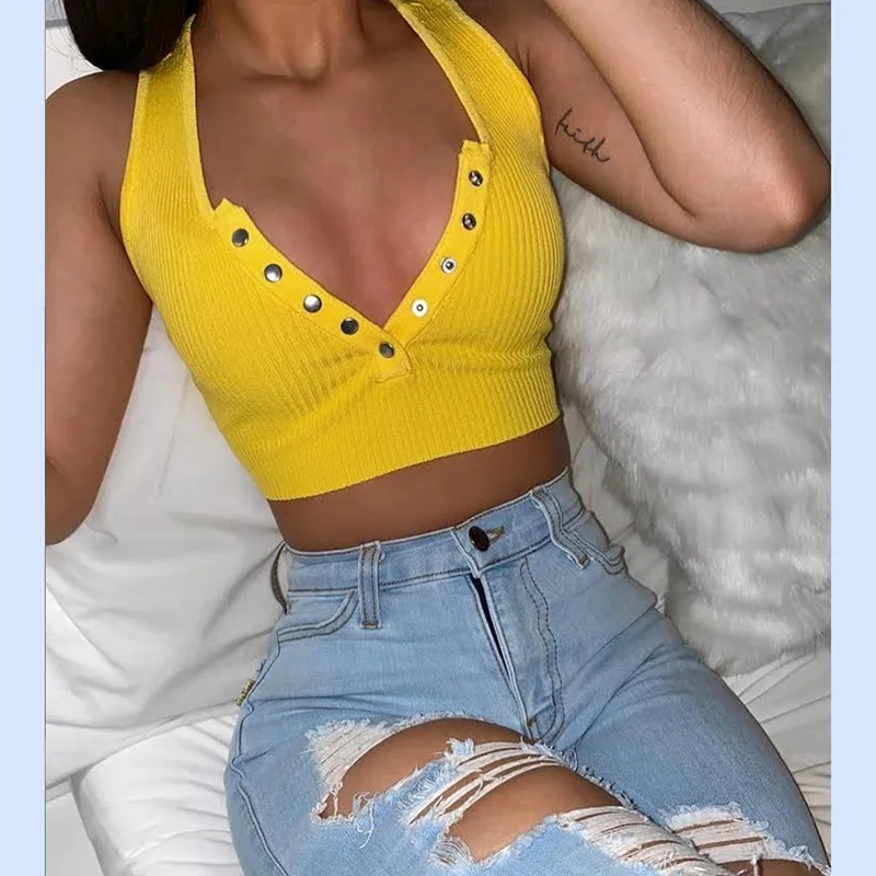 Женские летние модные сексуальные комбинезоны без рукавов с пуговицами