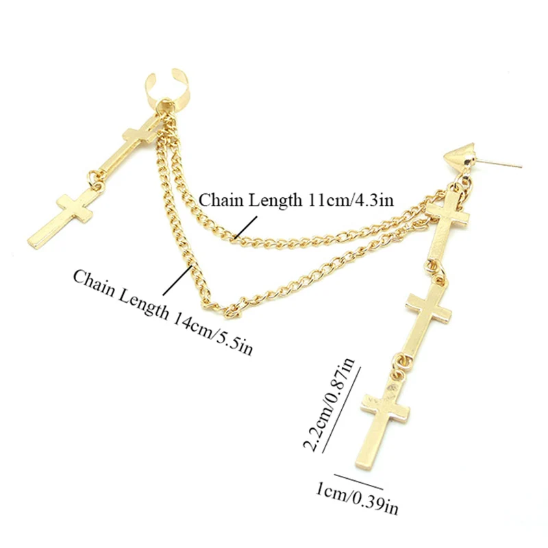 Модные индивидуальные черные женские серьги в стиле ретро хип-хоп многослойные