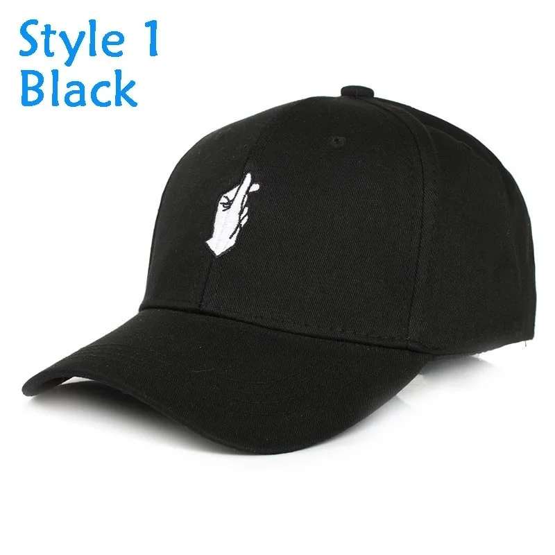style1 black 2 стиля пальцев любовь жесты спортивная шапка Регулируемая Snapback бейсболка KPOP Strapback Trucker шапки унисекс Флиппер сердце - Цвет: style1 black