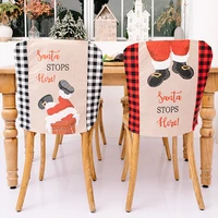 christmas decoration family living room lattice chair cover christmas dining table and chair cover holiday atmosphere decoration