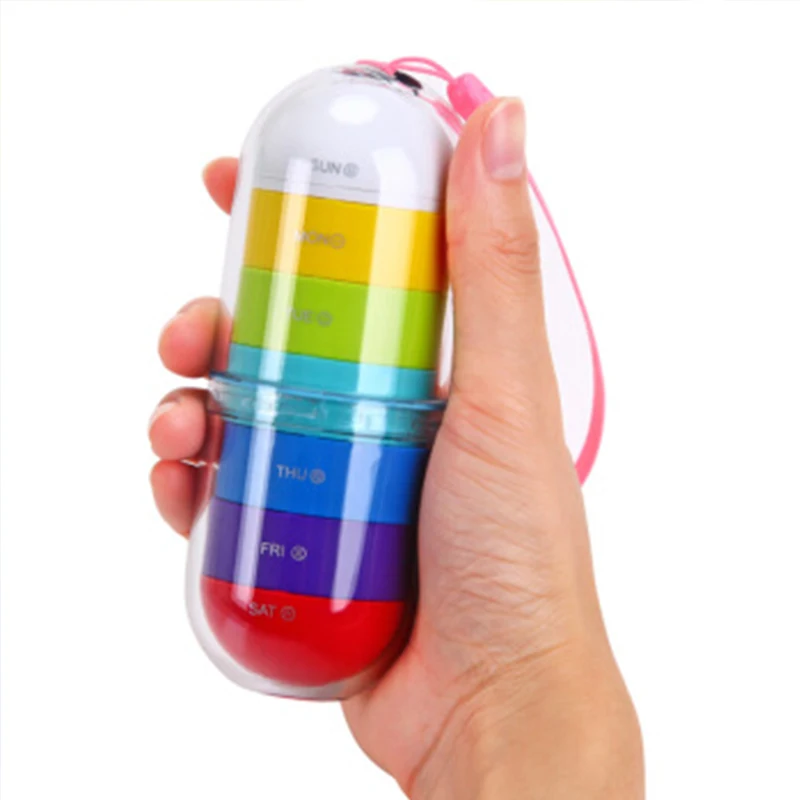 EKOA цветная коробка для лекарств красочная портативная мини-коробка одна неделя