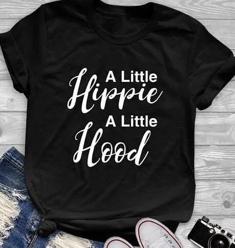 Футболка с капюшоном A little hippie a hood унисекс женская мода гранж tumblr повседневная