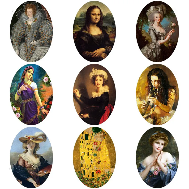 10 шт. Овальный стеклянный кабошон в ретро-стиле для французских и британских