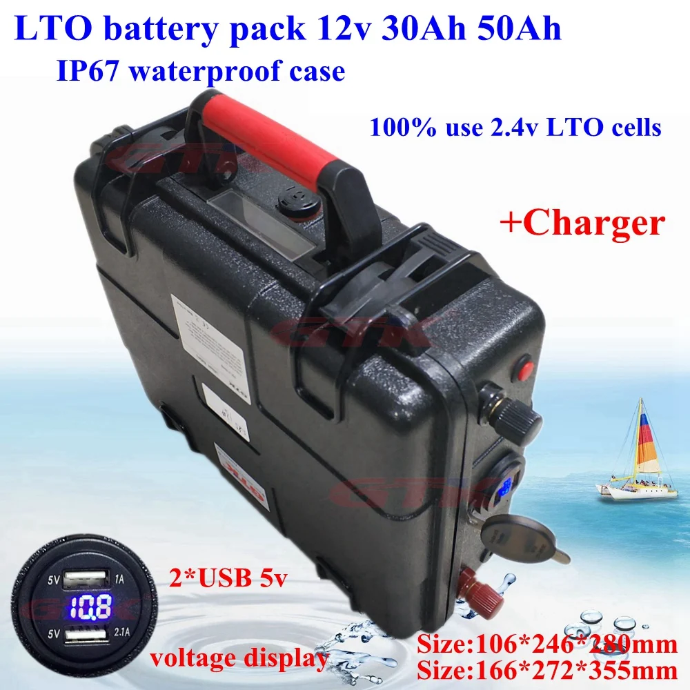 Титанат лития Батарея 12V 30Ah 50AH 60ah LTO литий Батарея для лодочных моторов панели солнечных батарей power bank Быстрая зарядка+ 6A зарядное устройство