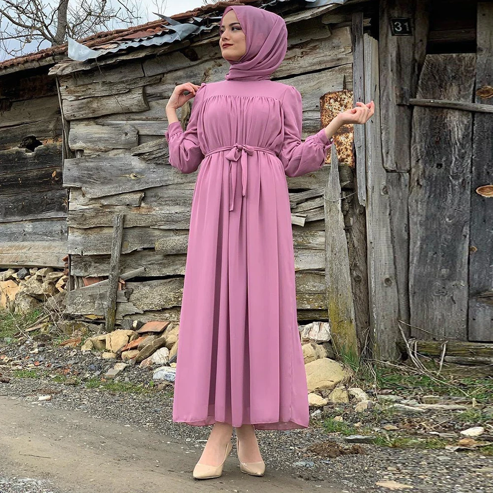 Siskakia Макси платье осень 2020 Новые однотонные элегантные платья с круглым вырезом