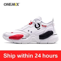 onemix man sneakers technology style leather damping comfortable men running shoes cushion outdoor walking footwear diy big size