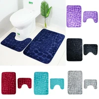 2pcsset bathroom toilet mat non slip extra mat suction grip with rubber backing bath mats