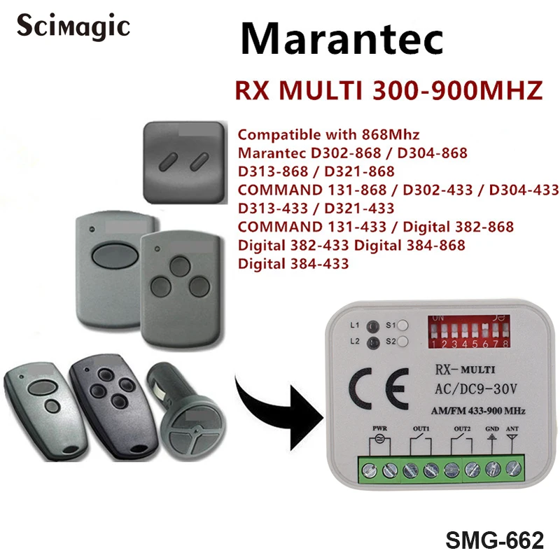

Гаражный приемник для Marantec 433,92 МГц и 868.Mhz, удаленный гаражный приемник Marantec, приемник ворот