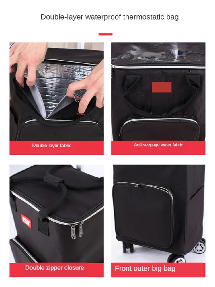 Складная тележка для покупок B LIFE переносная большой вместимости багажа съемный