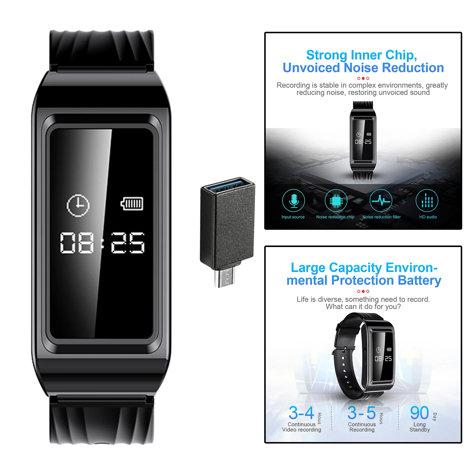 

HD 1080P Wireless Camcorder Smart Wristwatch Camera Mini Video Recorder Camera Wristband Wearable Bracelet Cam Smart Sport DV