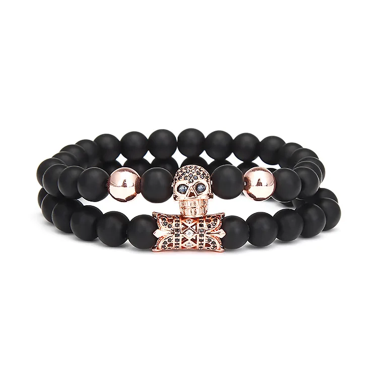 

New Arrival Skull Bracelet Femme Friends Natrual Stone Beads Bracelets For Women Men Jewelry Pulseras Mujer Bracciali Uomo