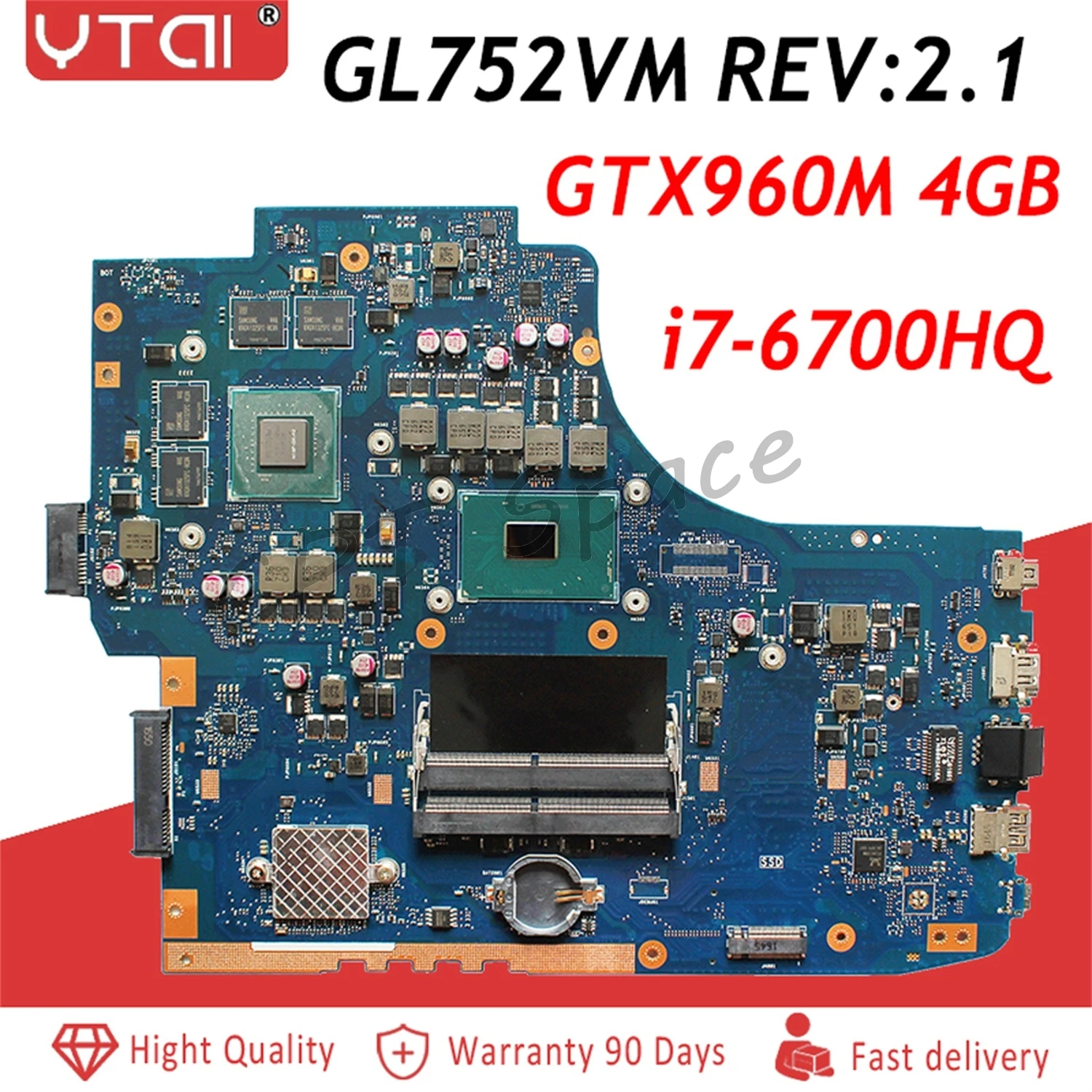 Материнская плата GL752VW REV: 2 1 Для ASUS GL752V G752V G752VW материнская для ноутбука