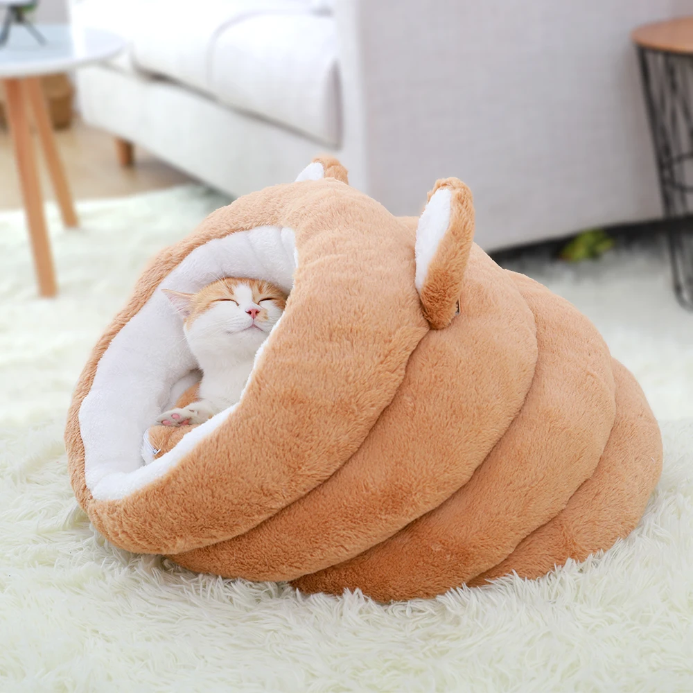 HOOPET кошка кровать домик для домашних животных Товары для домашних животных мягкая кошка собака кровать для маленьких собак зимние теплые спальные кровати щенок котенок гнездо