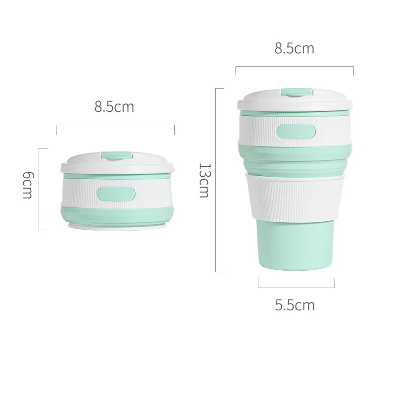 350ML Green Складная бутылка для воды Складная легкая дорожная Бутылка Экологически чистый пищевой материал портативная Удобная посуда для напитков 500 мл - Цвет: 350ML Green