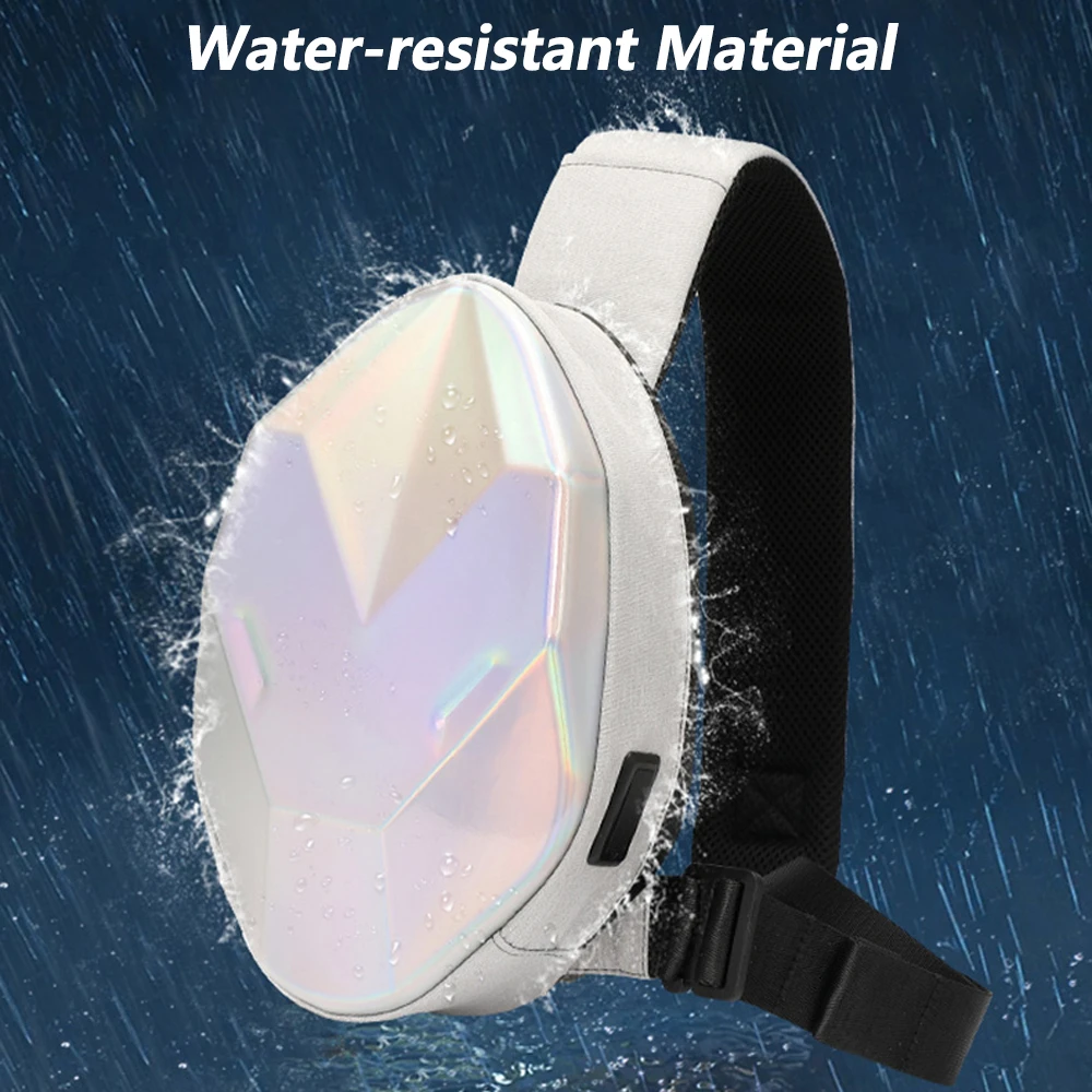 Сумка слинг с USB портом для зарядки саквояж кросс боди на плечо водонепроницаемый