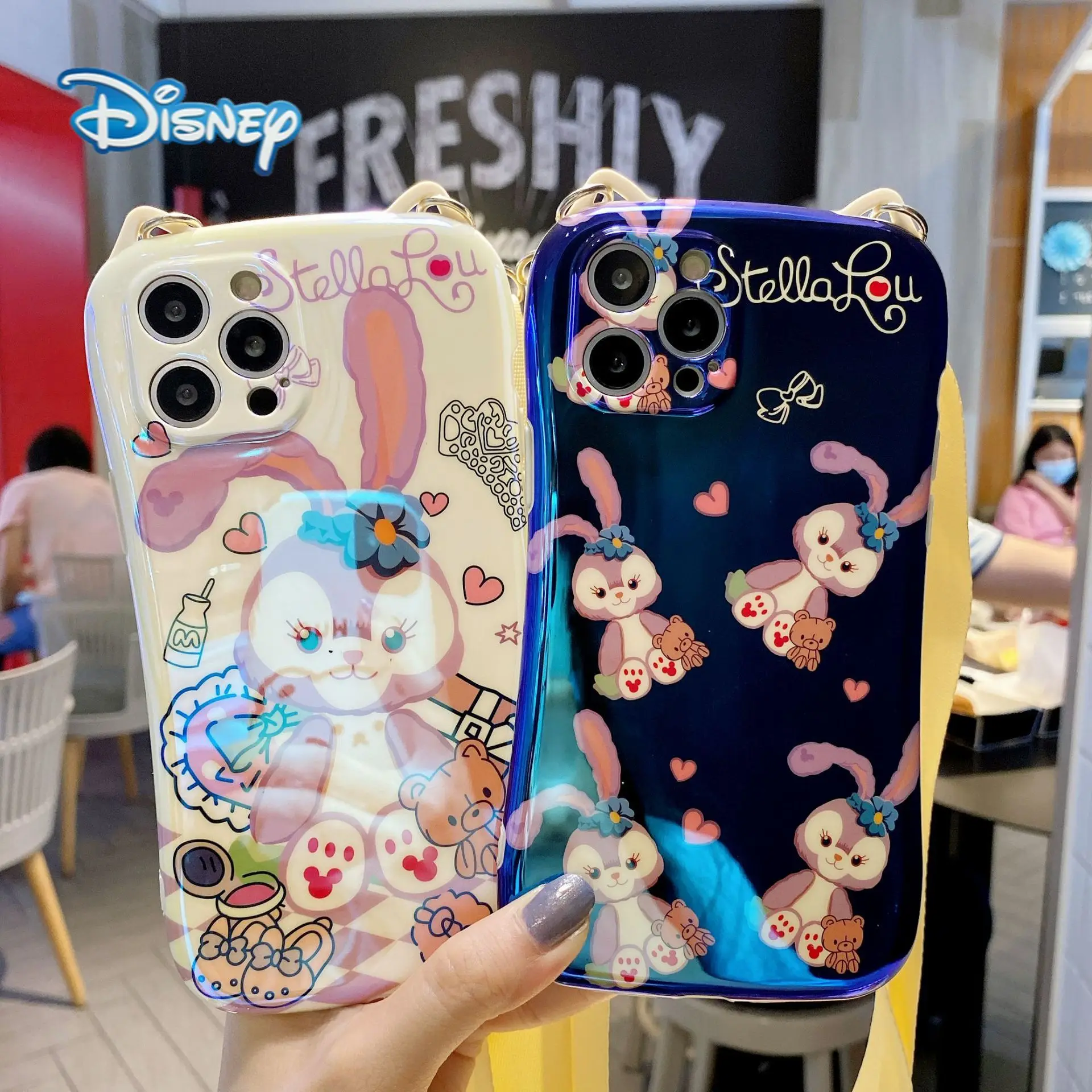 

Disney StellaLou Cartoon Mobile Phone Case for iPhone 13 12 11 Pro Max Mini XR XS 7 8 Plus Cute Small Waist Protective Covers