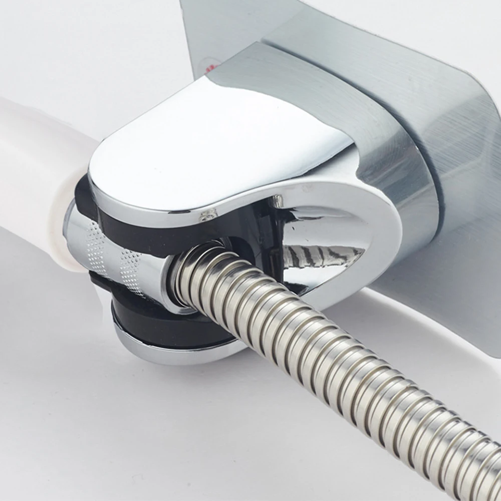 Регулируемый хромированный держатель для душевой лейки самоклеящийся кронштейн