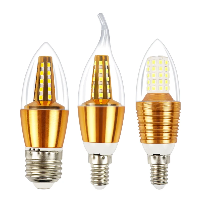 

LEDROOM Led Lamp E14 E27 Light Bulbs 5W 7W 9W 12W Leds Lighting For Home AC220V 240V Bombilla Gold Silver Candles Tubes Lights