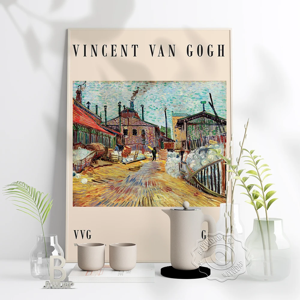 Vincent Van Gogh Print, The Factory Painting Van Gogh, Birthday Gift Idea, Housewarming Gift, Towns Still Life Print Home Decor