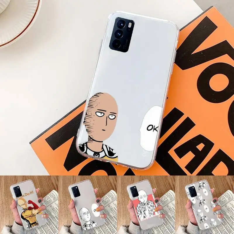 

Anime One Punch Man Phone Case Transparent For oppo Realme FIND V X Q 2 3 5 7 11 50 GT Q2 PRO PLUS moible bag