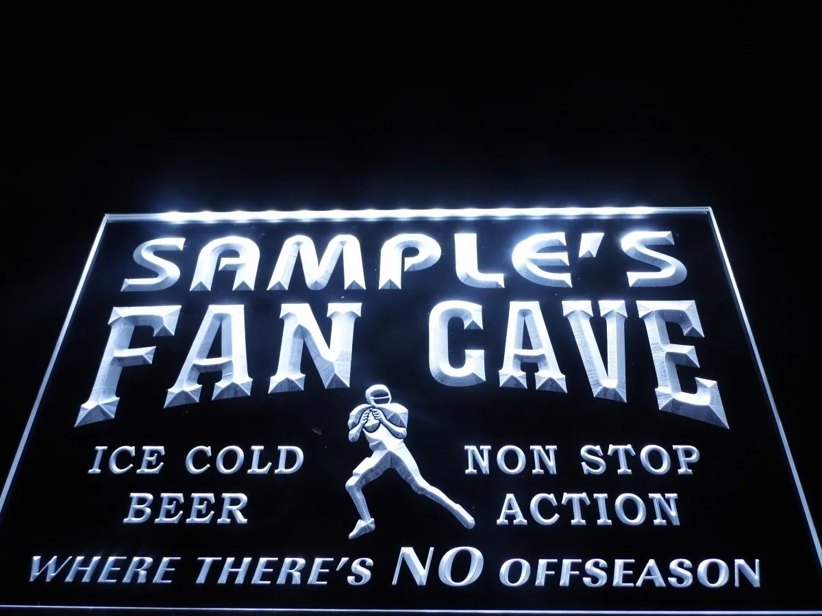 Tm065 Футбольная пещера бар пивные светодиодные неоновые световые знаки с именем