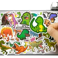 50pcs cute cartoon dinosaurs world funny dino scrapbook notebooks phone laptop guitar skateboard bike car stickers for kids toys