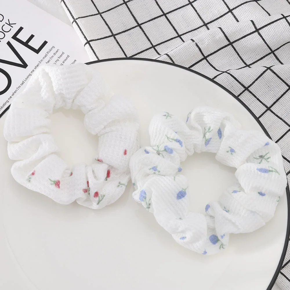 

Cute Flower Chiffon Scrunchies Women Scrunchy Elastic Hair Bands Girls Hair Accessories Floral Ponytail Holder Rubber Hair Ties