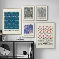 william morris vintage floral birds wall art picture victoria and albert museum home decor exhibition poster canvas painting