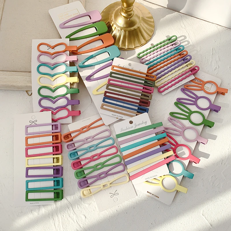 Милые матовый зажим для волос Корейский геометрической формы взрыва клип