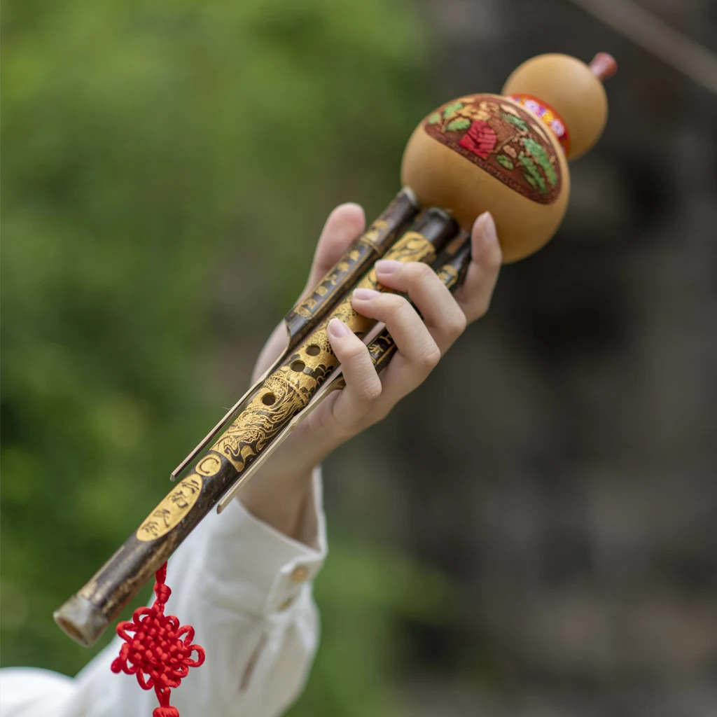 

NAOMI Bamboo Hulusi C Key Chinese Yunnan Ethnic Gourd Flute Professional Performance Handmade By Craftsman Woodwind W/ Box