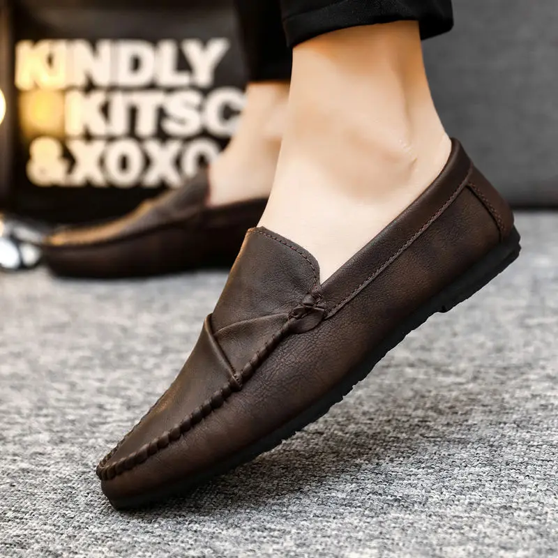 

2021 Summer New Pea Shoes Shoes Men's Casual Leather Shoes Soft Bottom Soft Leather Loafers Shoes Driving Shoes