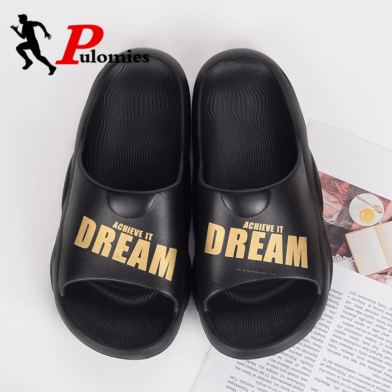 

PULOMIES Summer Men Women Slippers Casual Home Loafers Outdoor Quick Dry Massage Clogs Platform House Garden Shoes Beach Sandals