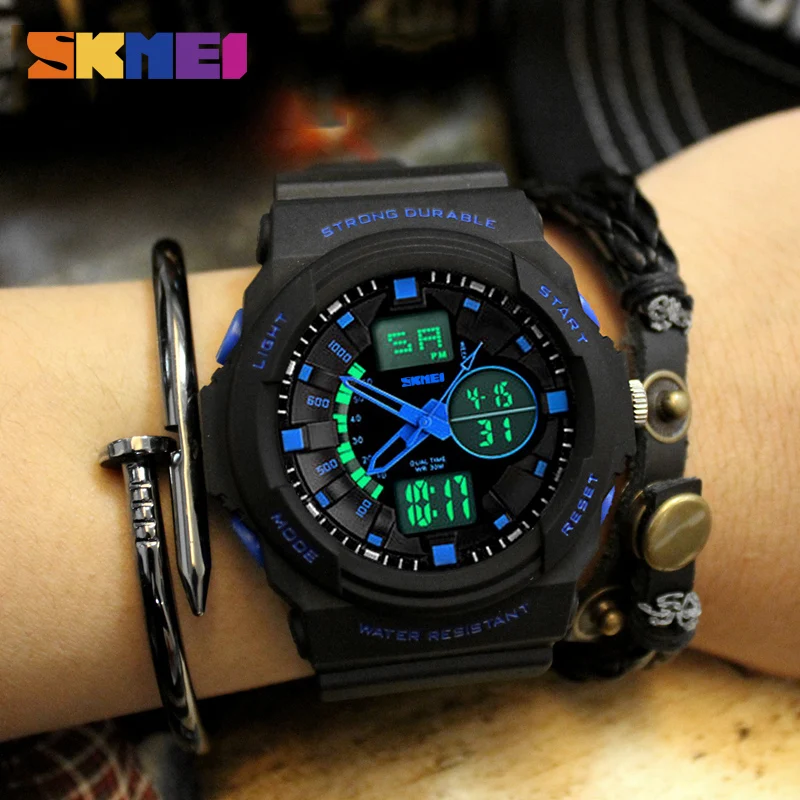 

SKMEI Digital Boy Watches Sport Waterproof Men Wristwatches Clock Dual Time Chrono Mens Watches Fashion Hour montre homme 0955