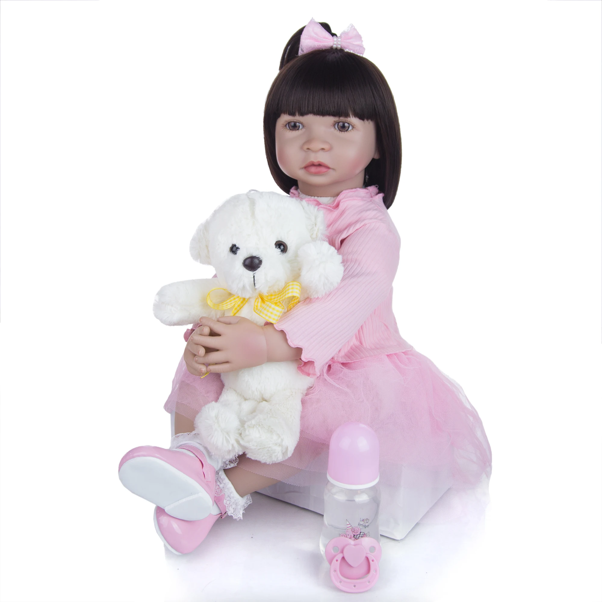 

60 CM Reborn Dolls Girl Twins Toys Cloth Body Realistic Reborn Boneca Fashion Princess Doll Girl Toy Toddler Birthday XMAS Gifts