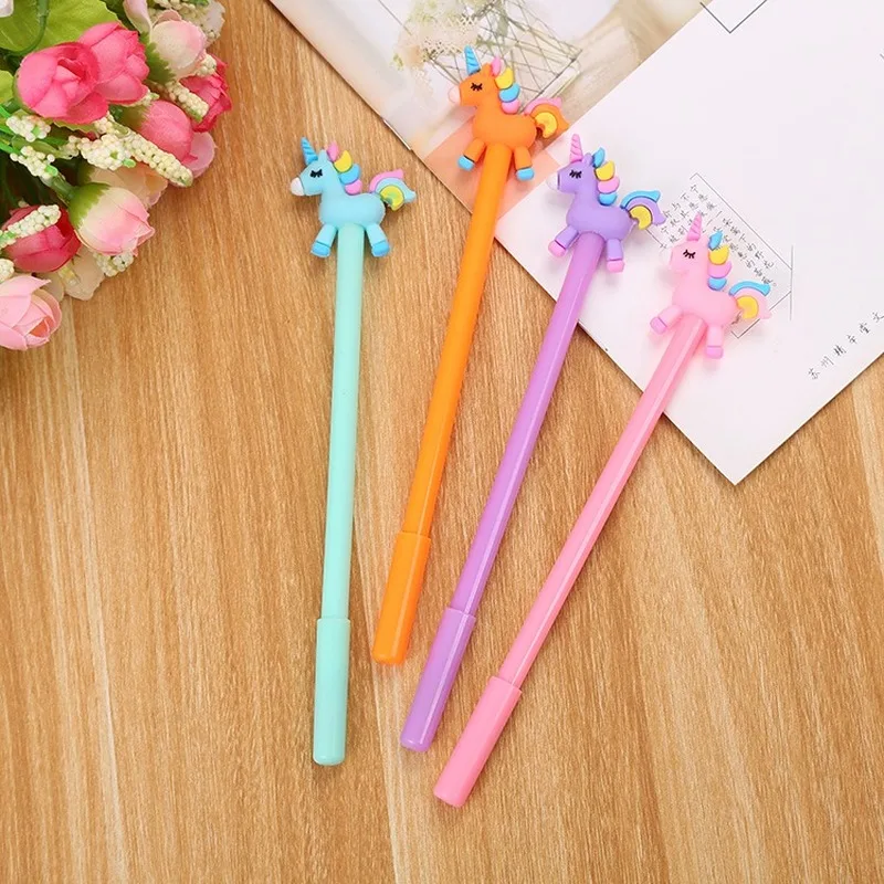 20 PCs Creative Pony Gel Pens Set Cute Student Cartoon Student Exam Black Ink Pen Office Signature Pen Kawaii School Supplies