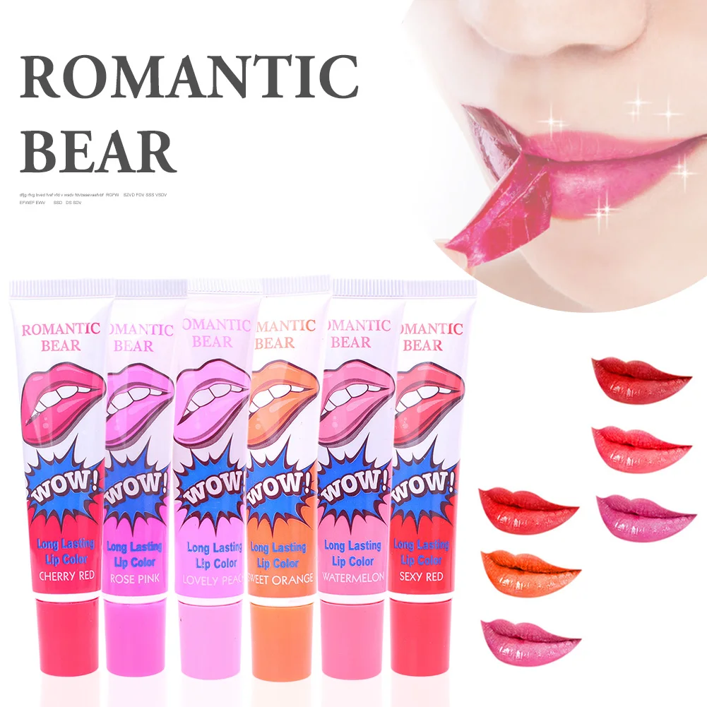 

Amazing 6 Colors Peel Off Liquid Lipstick Waterproof Long Lasting Lip Gloss Mask Moisturizer Makeup Tear Pull Lip Lint Cosmetics