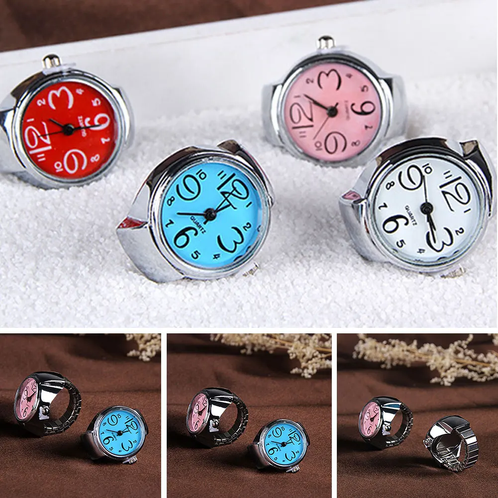

Popular Dial Quartz Analog Watch Steel Cool Elastic Quartz Finger Ring Watch couple watch finger watch