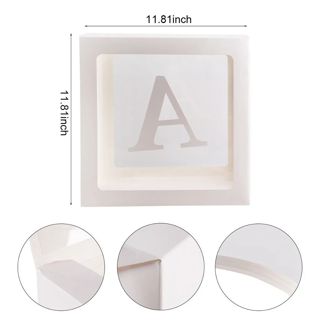 

Letter A- Z Transparent Gift Boxes Kid Birthday Baby Shower Party Decoration^20