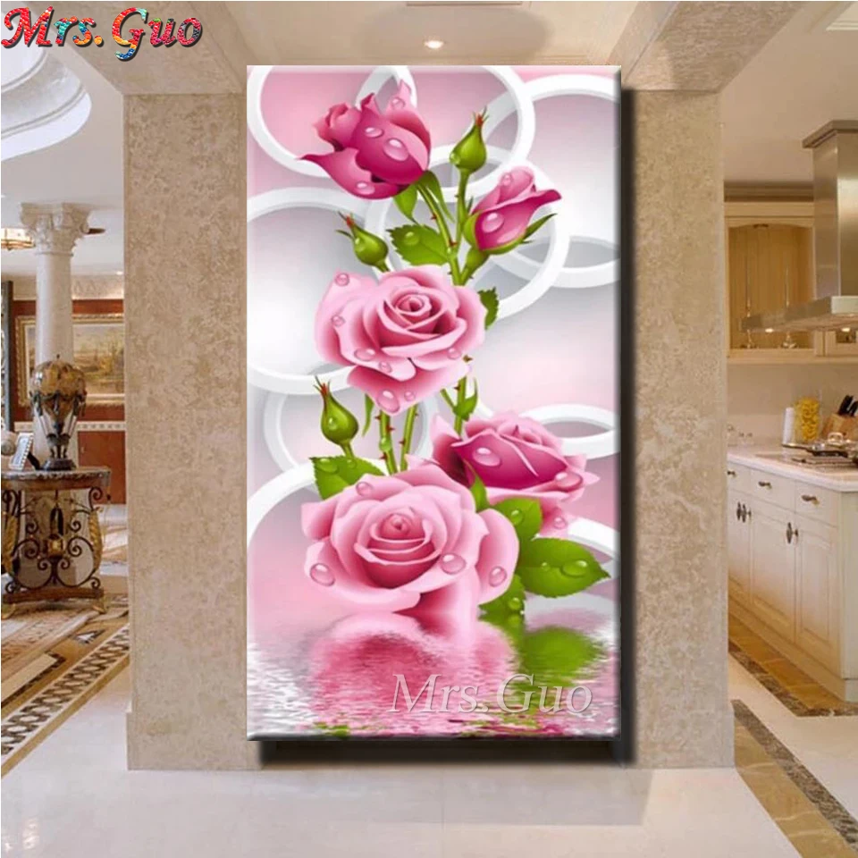 Алмазная 5d картина сделай сам большого размера с цветами лилии алмазная вышивка