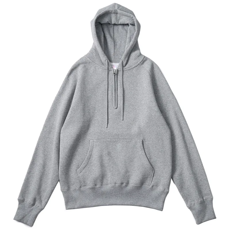 

Свитер в американском стиле ретро на молнии, мужской однотонный свитер с капюшоном и бархатным утепленным капюшоном для мужчин и женщин, Сп...