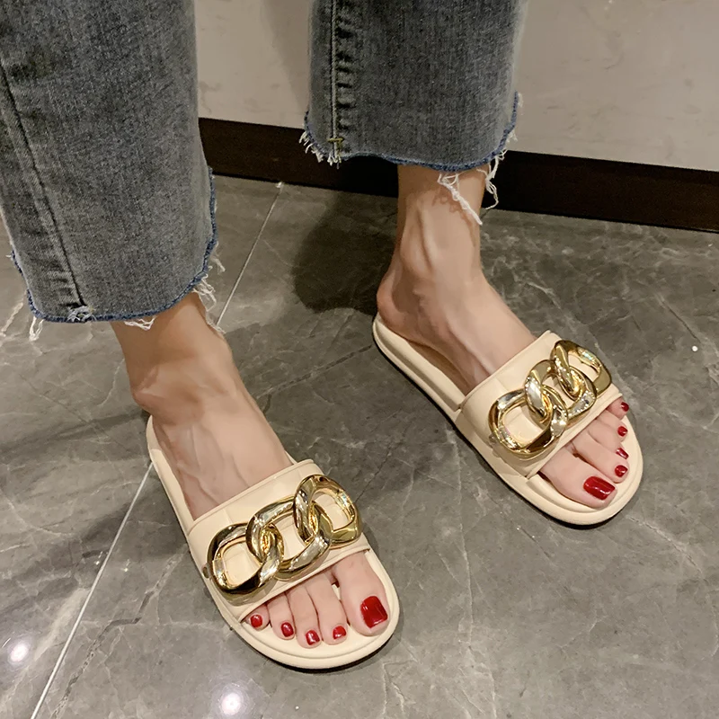 Шлепанцы женские на плоской подошве сланцы модная мягкая пляжная обувь