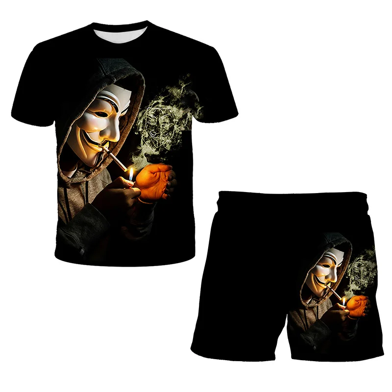 

2021 Spider 3DT Shirt Boys And Girls Pants Summer Short-sleeved Children's Clothing Anime Boys And Girls T-shirt Shorts Children
