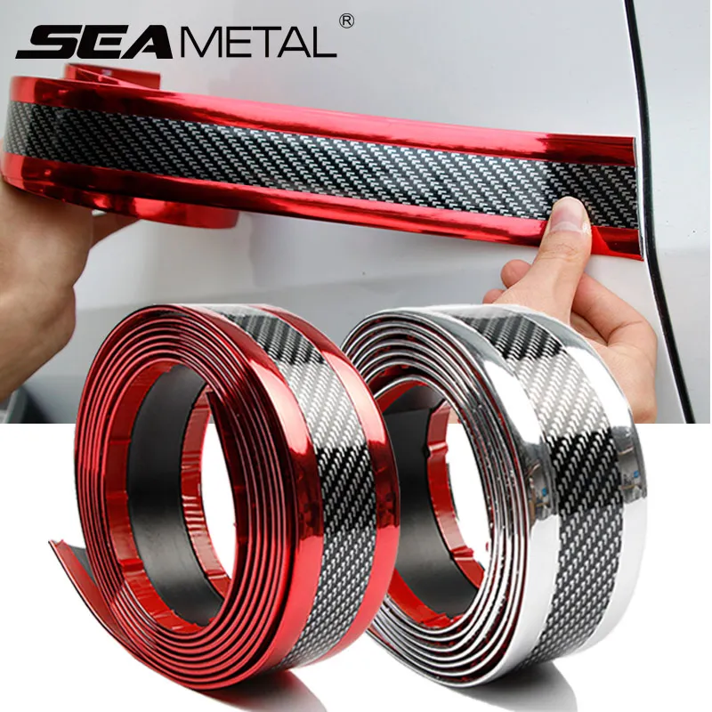 5D протектор порога автомобиля резиновые полоски бампера из углеродного волокна