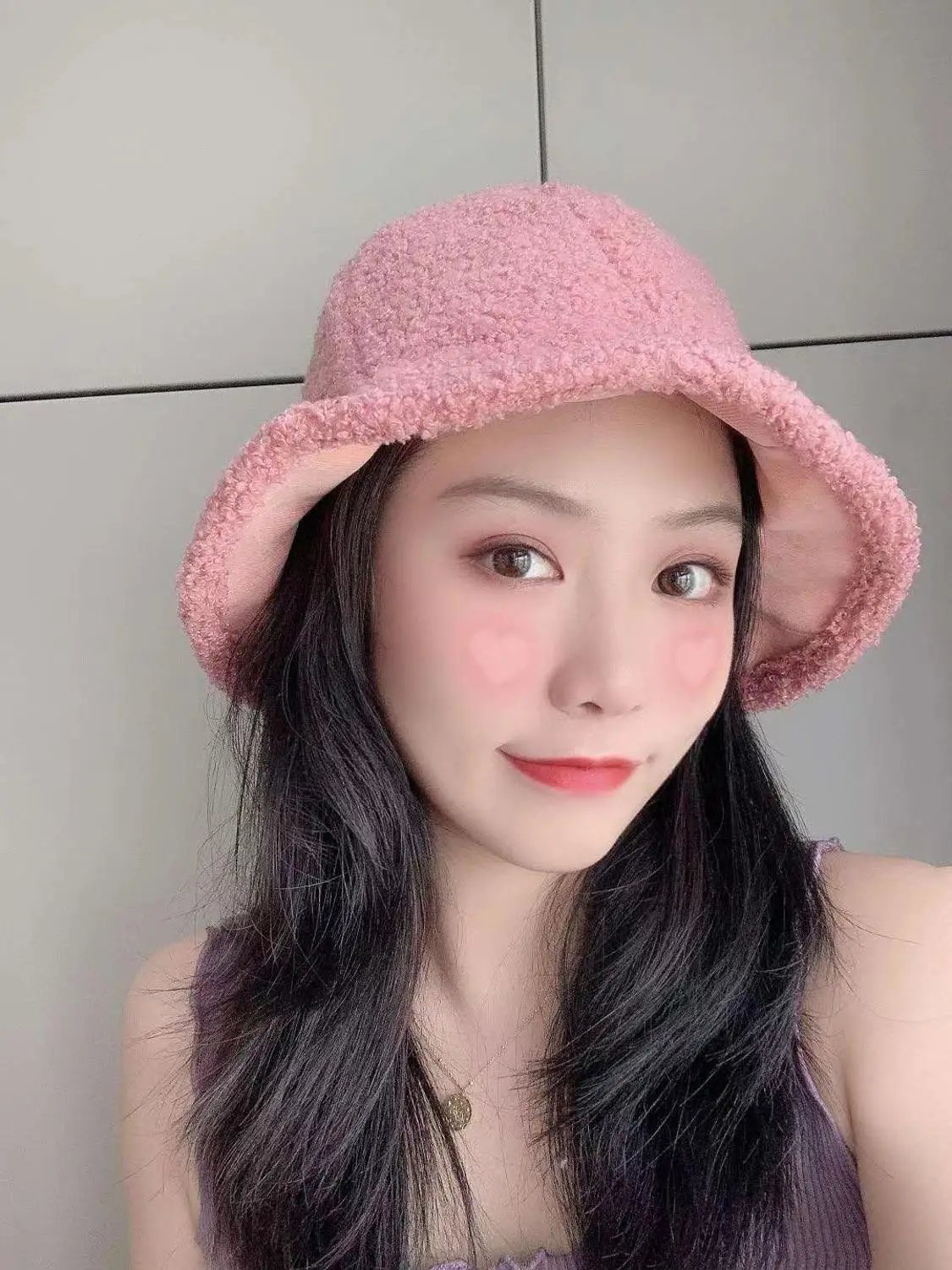 

autumn winter new model double side use lady bucket hat keep warm wool fisherman hat solid color daily wear clothes decoration