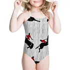 Детский слитный купальник HYCOOL, купальный костюм в полоску, с принтом лошади, для маленьких девочек-подростков