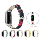 Ремешок кожаный для Xiaomi Mi Band 6 5 4 3, сменный Браслет с принтом для mi Band 6 543, аксессуары для часов, ремень